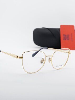 Salvatore Ferragamo SF2240 751 Cat Eye Eyeglasses 56mm – Gold